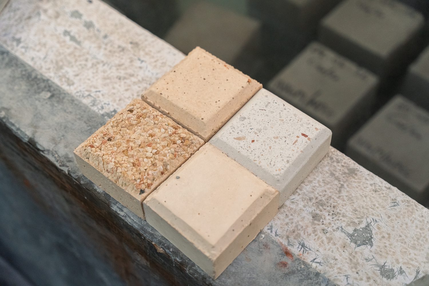 Texturized concrete finish samples