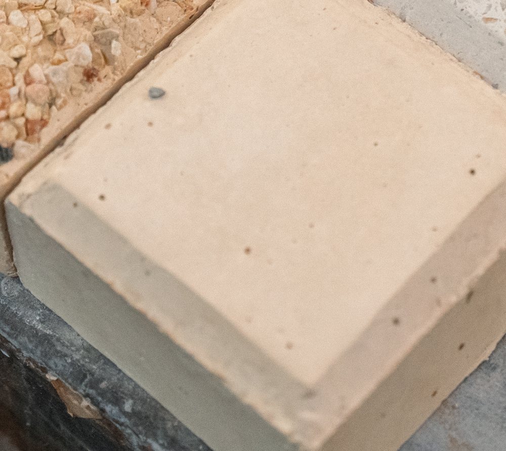 Polished and acid etched concrete finish