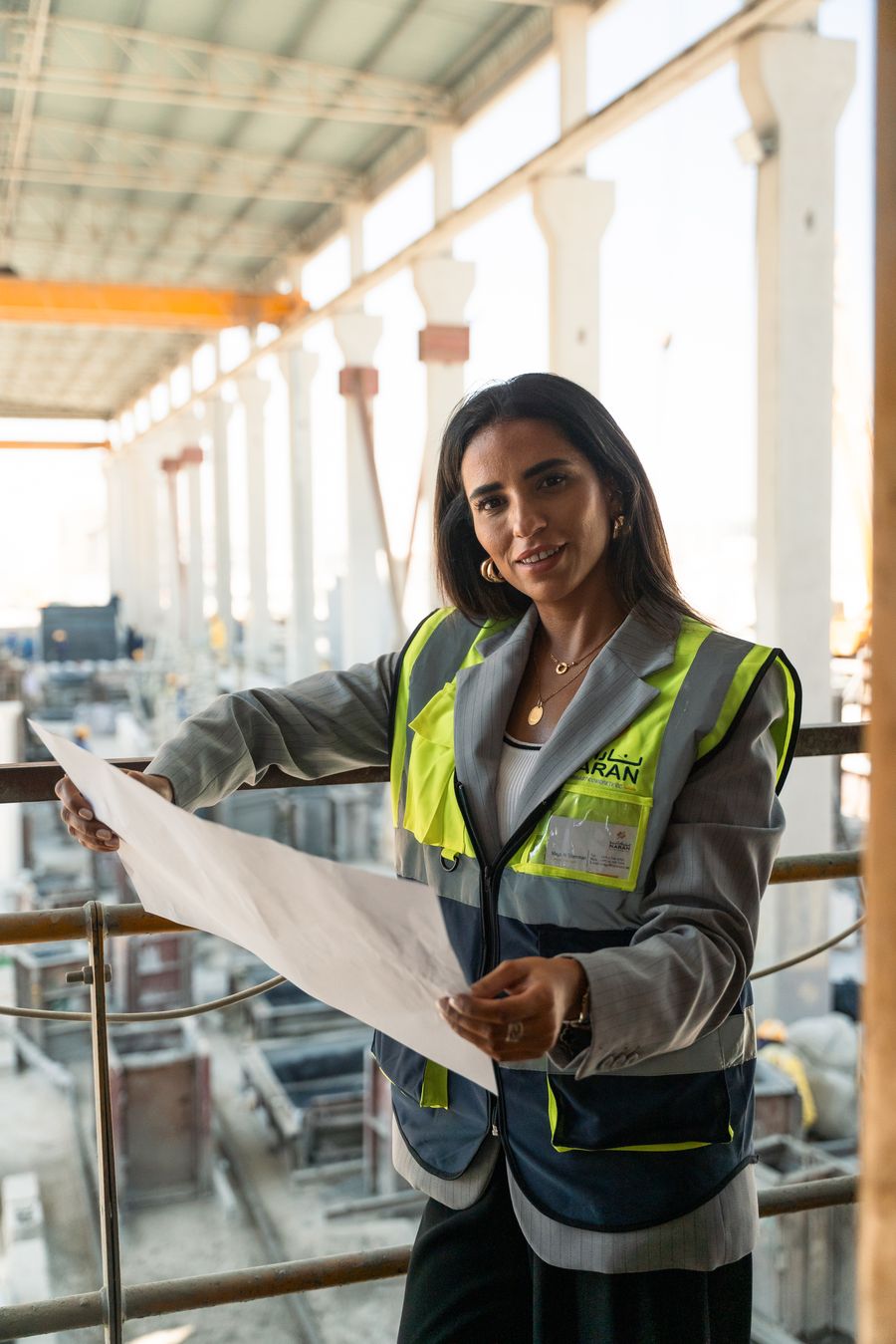 Engineer with fabrication drawings