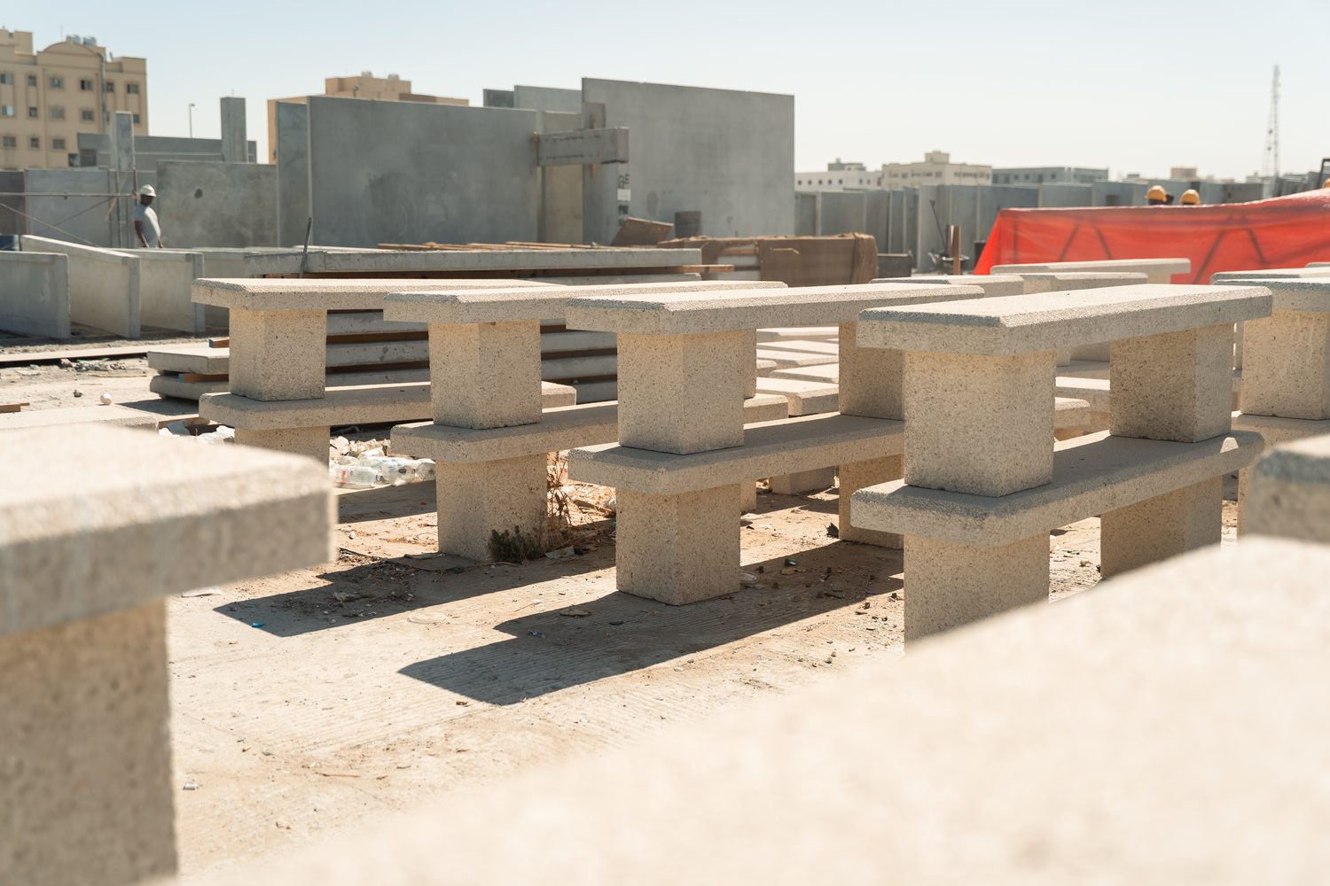 Decorative precast concrete finishes and furniture